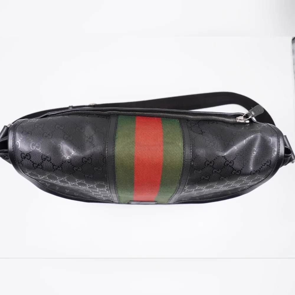 ❌️❌️SOLd❌️❌️CB09 ❤️ Gucci GG 500 Web Double Buckle Messenger Bag